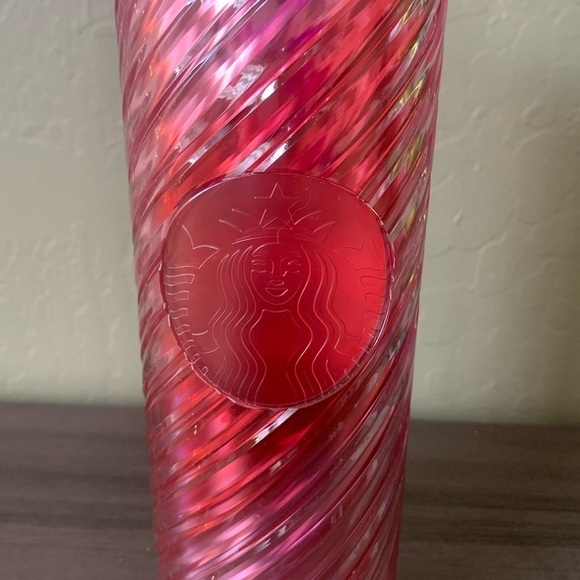Starbucks 2022 Winter Red Ombré Irridescent Twist 16oz Coffee Tumbler NWT - Picture 3 of 7